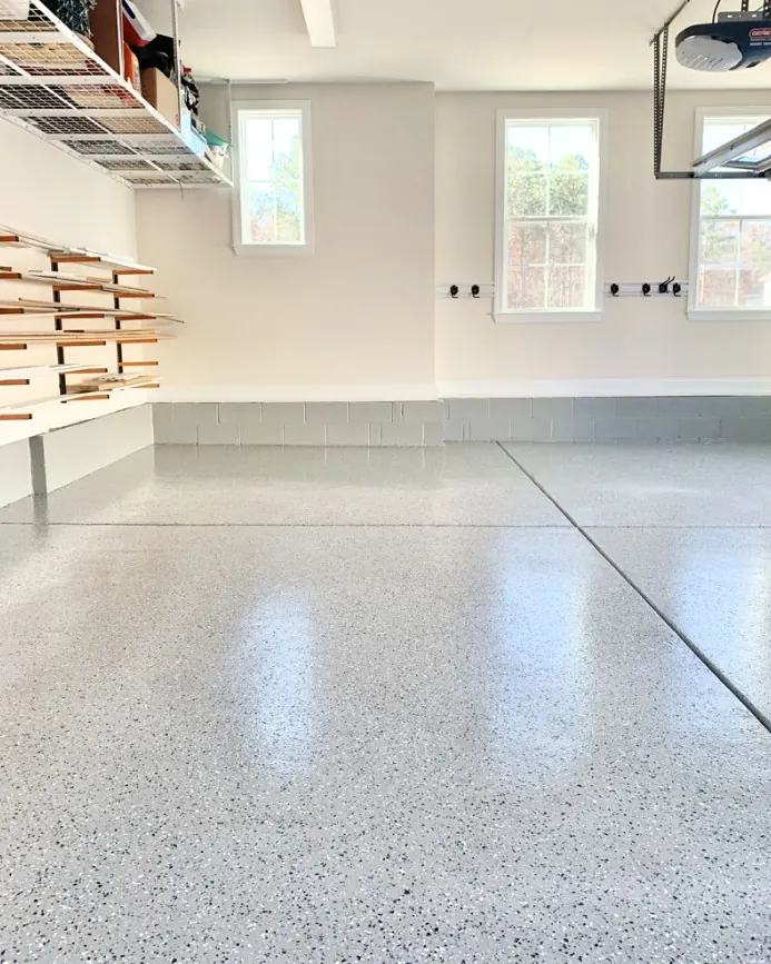 light-gray solid-color garage floor design direction for Wylie, Texas